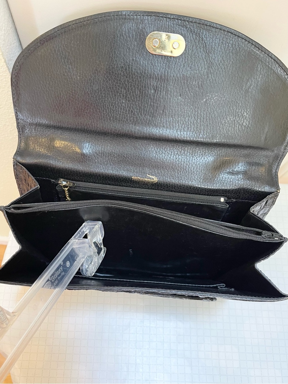 Vintage mid-century genuine alligator Kelly style top handle bag - Picture 14 of 16